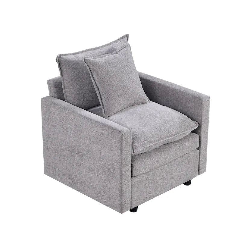 33.07 Upholstered Arm Chair with Solid Wood Frame