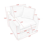 33.07 Upholstered Arm Chair with Solid Wood Frame