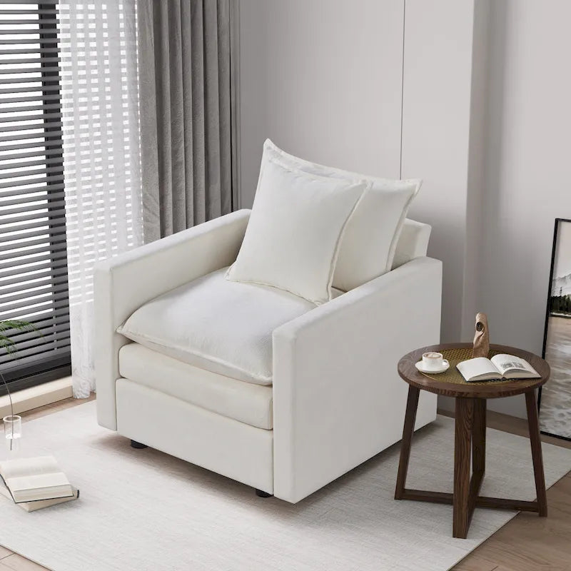 33.07 Upholstered Arm Chair with Solid Wood Frame