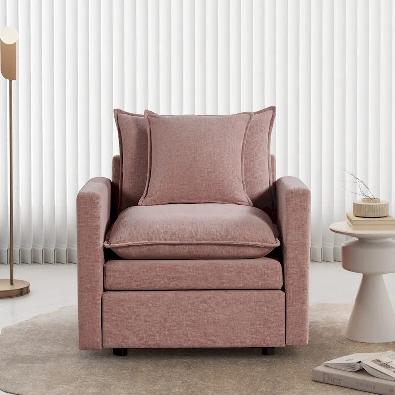 33.07 Upholstered Arm Chair with Solid Wood Frame