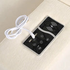 Beige Chenille Modular Sectional Sofa with USB, Bluetooth & Storage