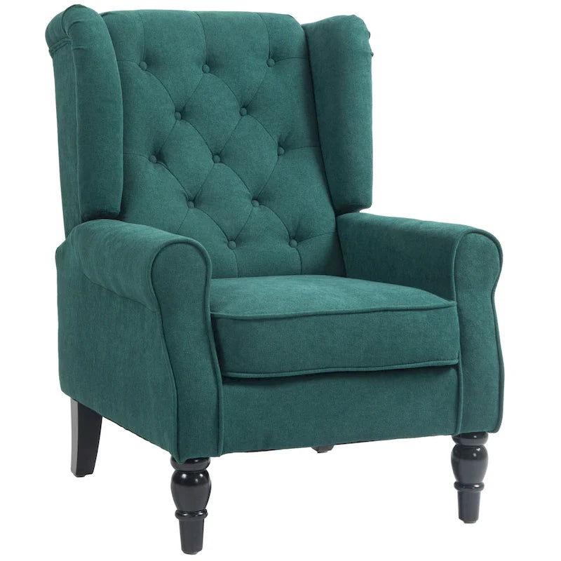 Dark Green Modern 29.3 High Back Accent Chair
