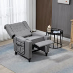 Arm Pushing Recliner Chair,Button Tufted Wingback Recliner Chair,Fabric Pushback Manual Single Sofa Home Theater Seating