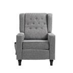 Arm Pushing Recliner Chair,Button Tufted Wingback Recliner Chair,Fabric Pushback Manual Single Sofa Home Theater Seating