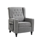 Arm Pushing Recliner Chair,Button Tufted Wingback Recliner Chair,Fabric Pushback Manual Single Sofa Home Theater Seating
