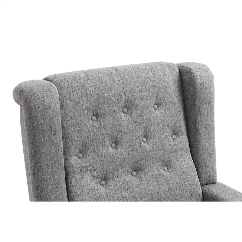 Arm Pushing Recliner Chair,Button Tufted Wingback Recliner Chair,Fabric Pushback Manual Single Sofa Home Theater Seating