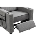 Arm Pushing Recliner Chair,Button Tufted Wingback Recliner Chair,Fabric Pushback Manual Single Sofa Home Theater Seating