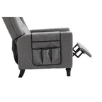 Arm Pushing Recliner Chair,Button Tufted Wingback Recliner Chair,Fabric Pushback Manual Single Sofa Home Theater Seating