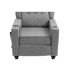 Arm Pushing Recliner Chair,Button Tufted Wingback Recliner Chair,Fabric Pushback Manual Single Sofa Home Theater Seating