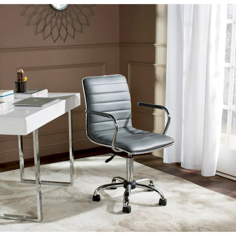 SAFAVIEH Kendra White Adjustable Height Office Desk Chair - 22.4 x 19.9 x 35.9 - 22.4 x 19.9 x 35.9 - 22Wx23Dx40H