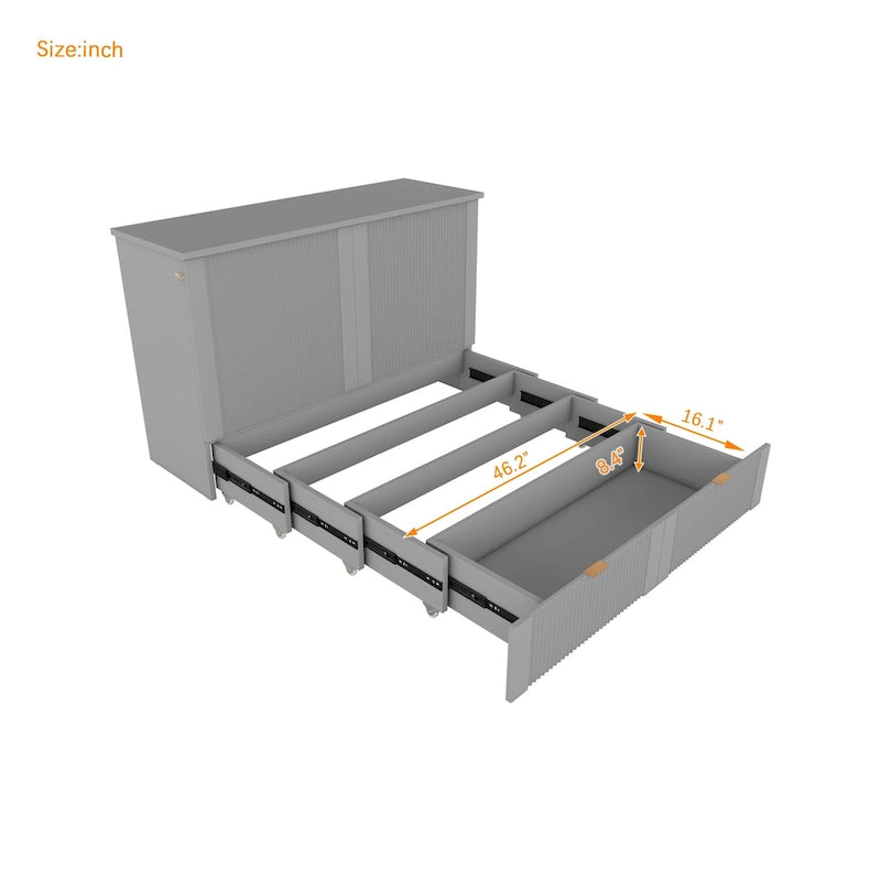 Full Size Murphy Bed with drawer and a set of Sockets & USB Ports