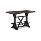 Becy Counter Height Dining Table, 60 Inch, Brown, Black Pine Wood