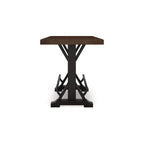 Becy Counter Height Dining Table, 60 Inch, Brown, Black Pine Wood