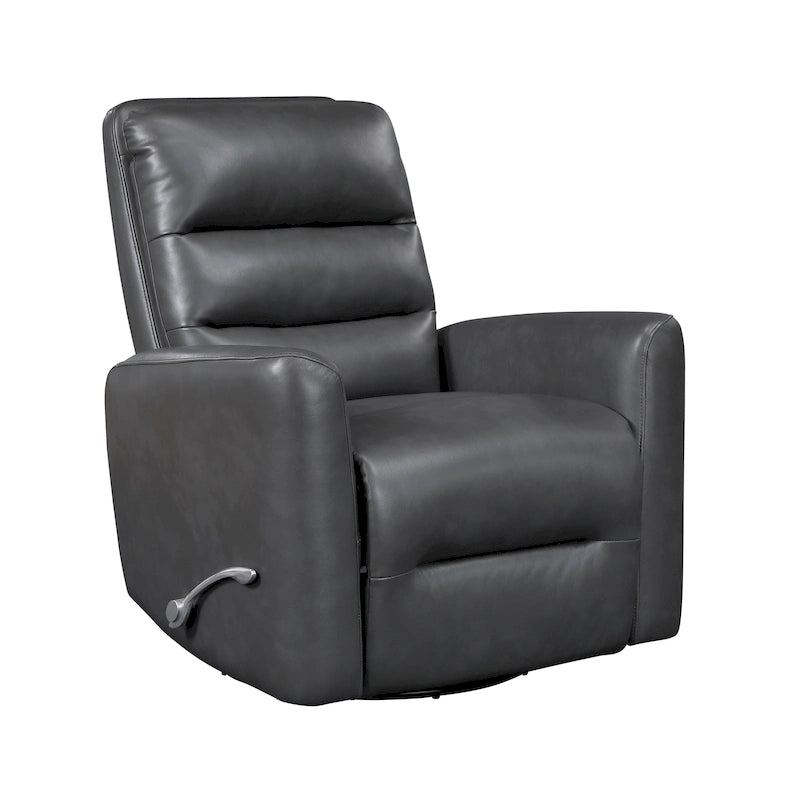 Glider Reclining Chair Swivel Motion Breathable Faux Leather Upholstery Luxury Living Room Furniture, Movie Chair