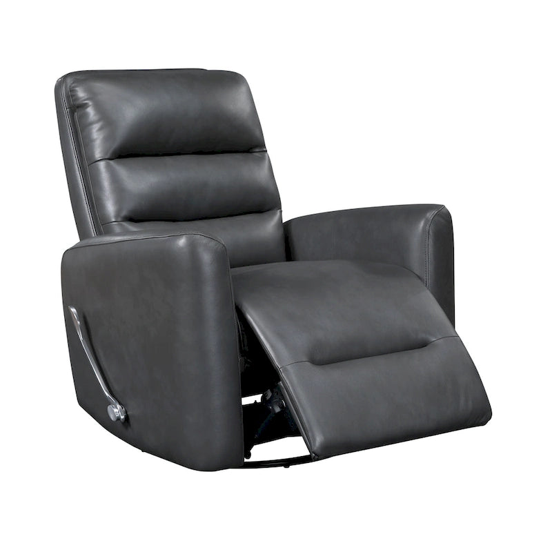Glider Reclining Chair Swivel Motion Breathable Faux Leather Upholstery Luxury Living Room Furniture, Movie Chair