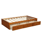 Twin Size Wooden Platform Bed with 3 Drawers