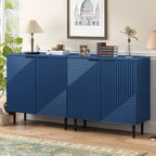 Christopher Knight Home - Mirod Set of 2 Modern Side Cabinets with Adjustable Shelves and Geometric Door Design