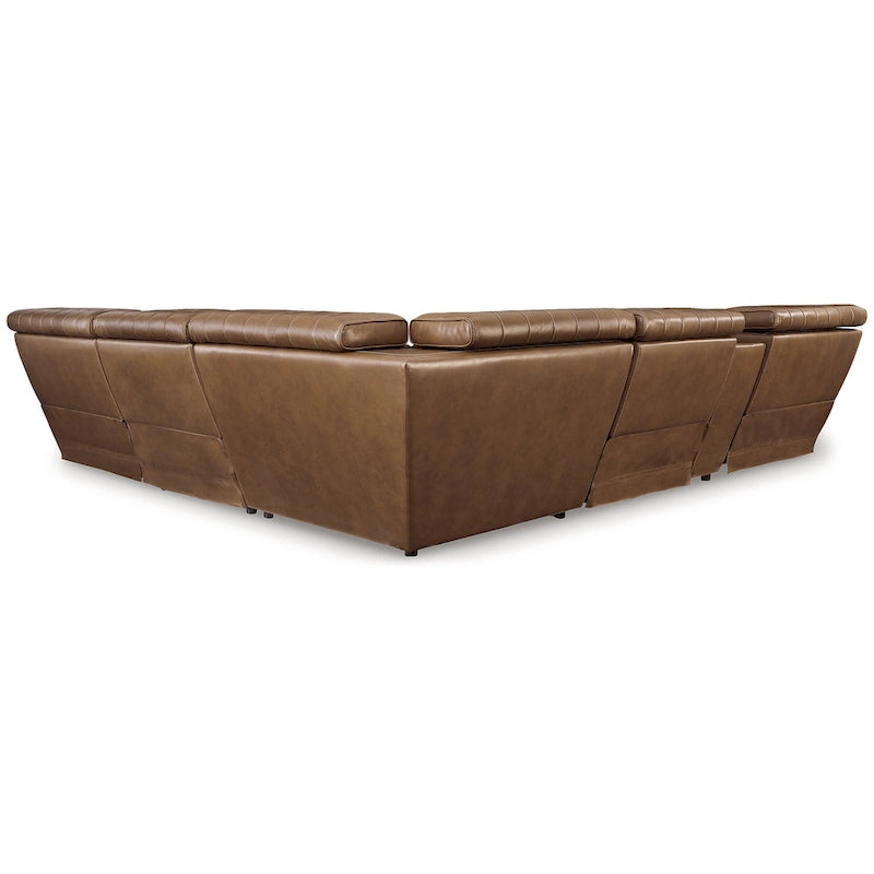 Signature Design by Ashley Temmpton Medium Brown 6-Piece Power Reclining Sectional - 124W x 110D x 34H