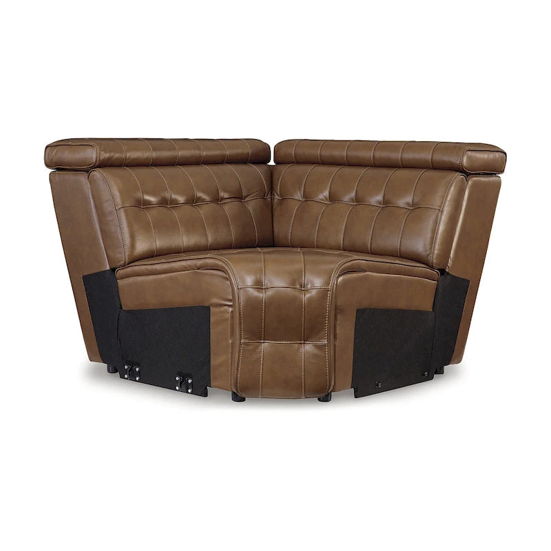 Signature Design by Ashley Temmpton Medium Brown 6-Piece Power Reclining Sectional - 124W x 110D x 34H