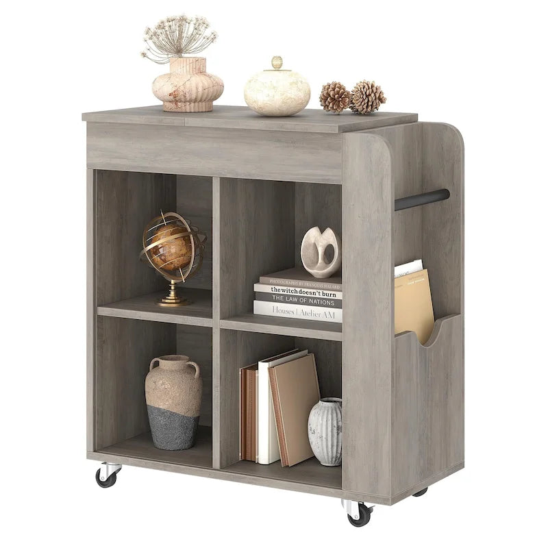 Side Table with Storage - 3 Tier Storage Shelf, Ideal for Small Spaces