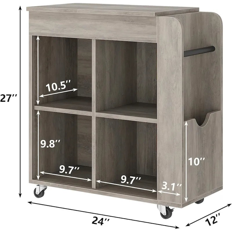 Side Table with Storage - 3 Tier Storage Shelf, Ideal for Small Spaces