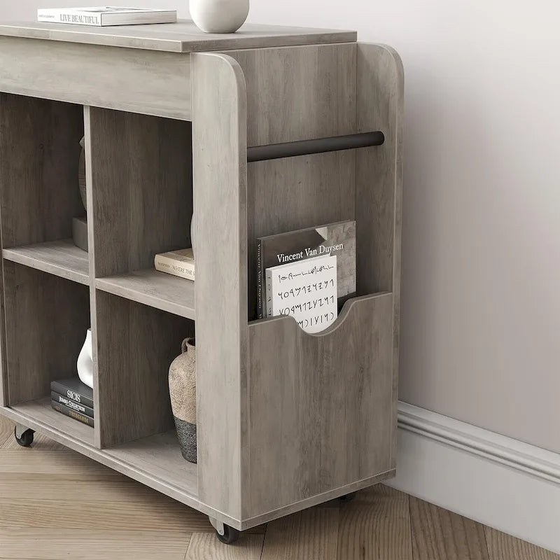 Side Table with Storage - 3 Tier Storage Shelf, Ideal for Small Spaces