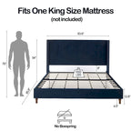 Upholstered King Bed Features a 54 High Headboard w/Buttoned Tuft