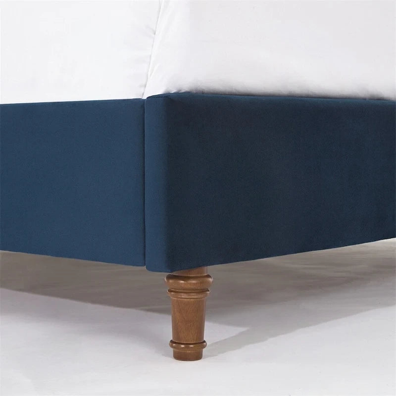 Upholstered King Bed Features a 54 High Headboard w/Buttoned Tuft