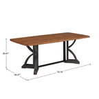 Eleanor 78-inch Oak Top Dining Table with Interlocking Base by iNSPIRE Q Classic
