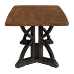 Eleanor 78-inch Oak Top Dining Table with Interlocking Base by iNSPIRE Q Classic