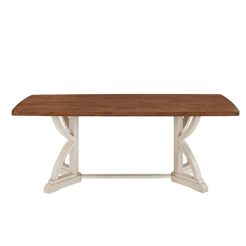 Eleanor 78-inch Oak Top Dining Table with Interlocking Base by iNSPIRE Q Classic