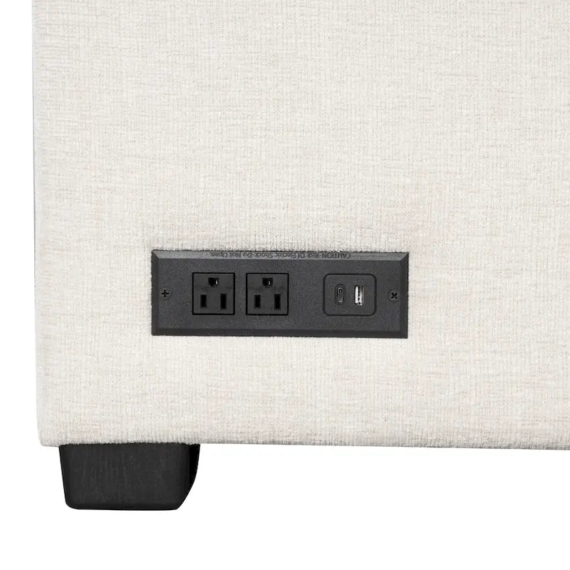 108.6 Chenille U-Shaped Sectional Sofa Bed with USB Ports, Storage Chaise, and 3 Back Pillows