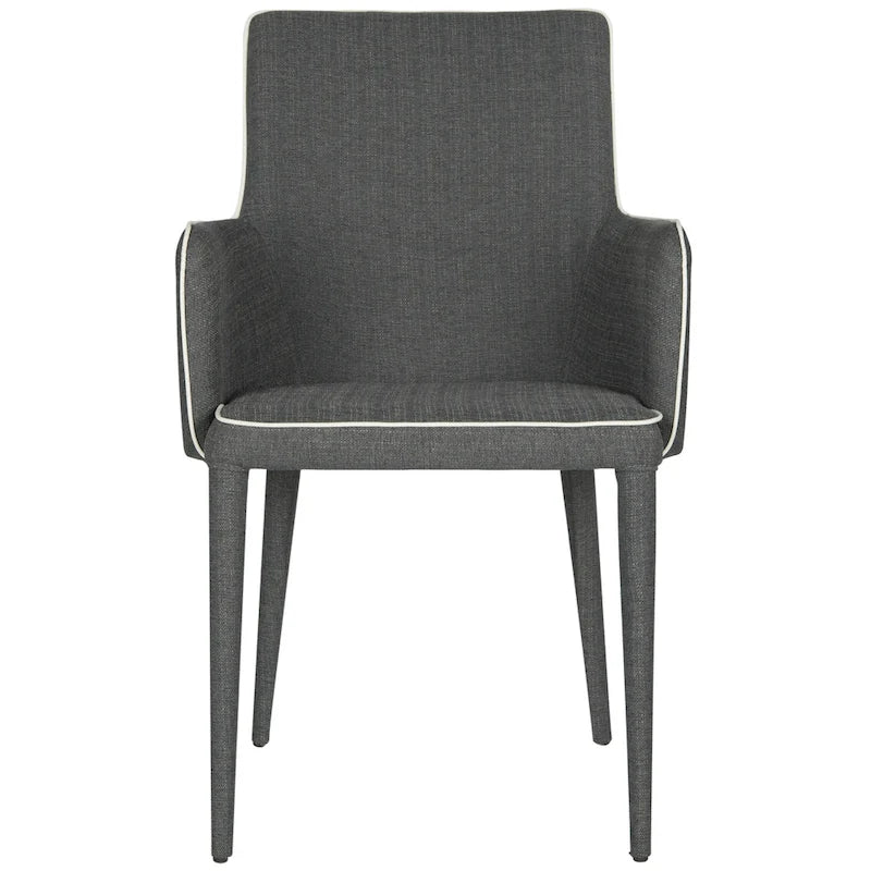 SAFAVIEH Elois Mid-Century Dining Modern White Arm Chair - 23.6 W x 21.6 L x 35.5 H - 24Wx22Dx36H