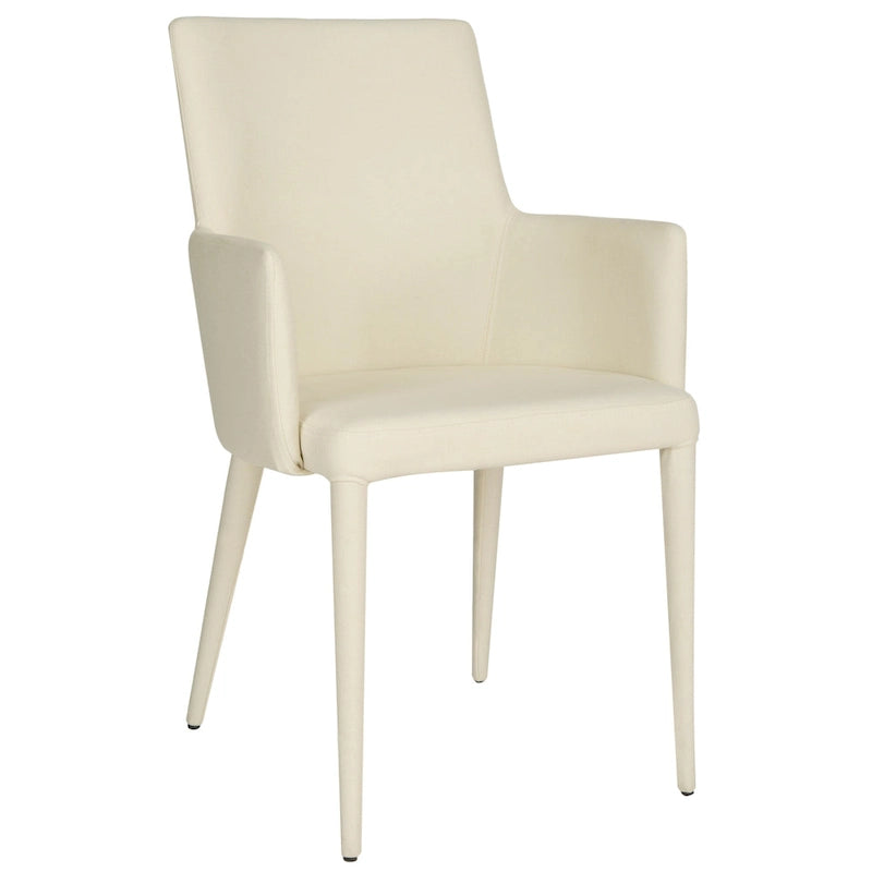 SAFAVIEH Elois Mid-Century Dining Modern White Arm Chair - 23.6 W x 21.6 L x 35.5 H - 24Wx22Dx36H