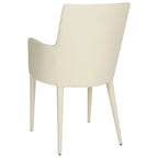 SAFAVIEH Elois Mid-Century Dining Modern White Arm Chair - 23.6 W x 21.6 L x 35.5 H - 24Wx22Dx36H