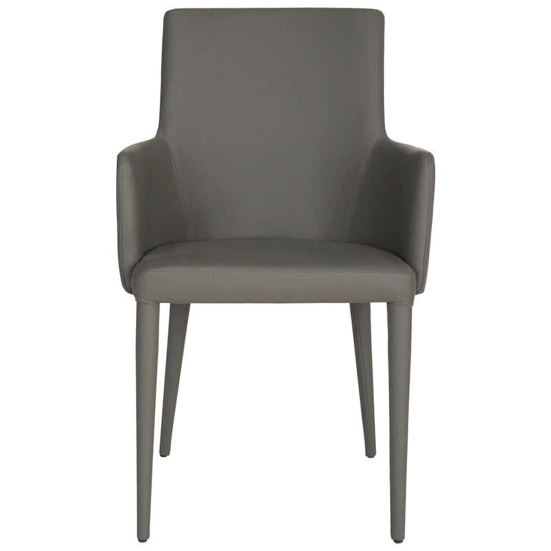 SAFAVIEH Elois Mid-Century Dining Modern White Arm Chair - 23.6 W x 21.6 L x 35.5 H - 24Wx22Dx36H