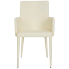 SAFAVIEH Elois Mid-Century Dining Modern White Arm Chair - 23.6 W x 21.6 L x 35.5 H - 24Wx22Dx36H