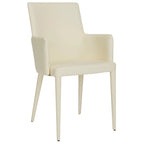 SAFAVIEH Elois Mid-Century Dining Modern White Arm Chair - 23.6 W x 21.6 L x 35.5 H - 24Wx22Dx36H