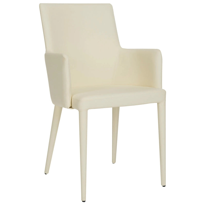 SAFAVIEH Elois Mid-Century Dining Modern White Arm Chair - 23.6 W x 21.6 L x 35.5 H - 24Wx22Dx36H