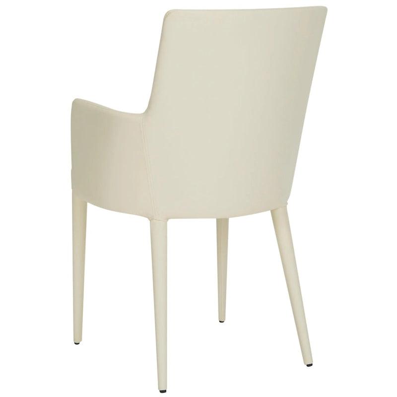 SAFAVIEH Elois Mid-Century Dining Modern White Arm Chair - 23.6 W x 21.6 L x 35.5 H - 24Wx22Dx36H