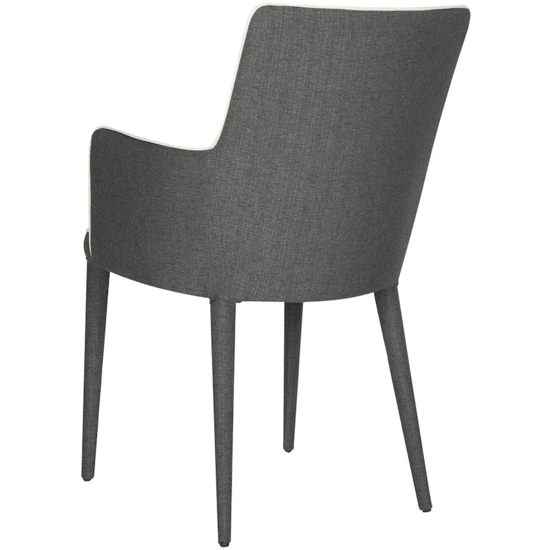 SAFAVIEH Elois Mid-Century Dining Modern White Arm Chair - 23.6 W x 21.6 L x 35.5 H - 24Wx22Dx36H