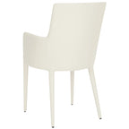 SAFAVIEH Elois Mid-Century Dining Modern White Arm Chair - 23.6 W x 21.6 L x 35.5 H - 24Wx22Dx36H