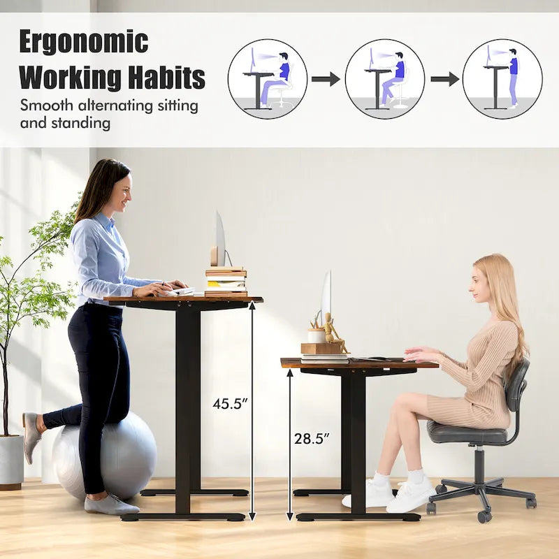 Gymax 55 Electric Standing Desk Height Adjustable Home Office Table
