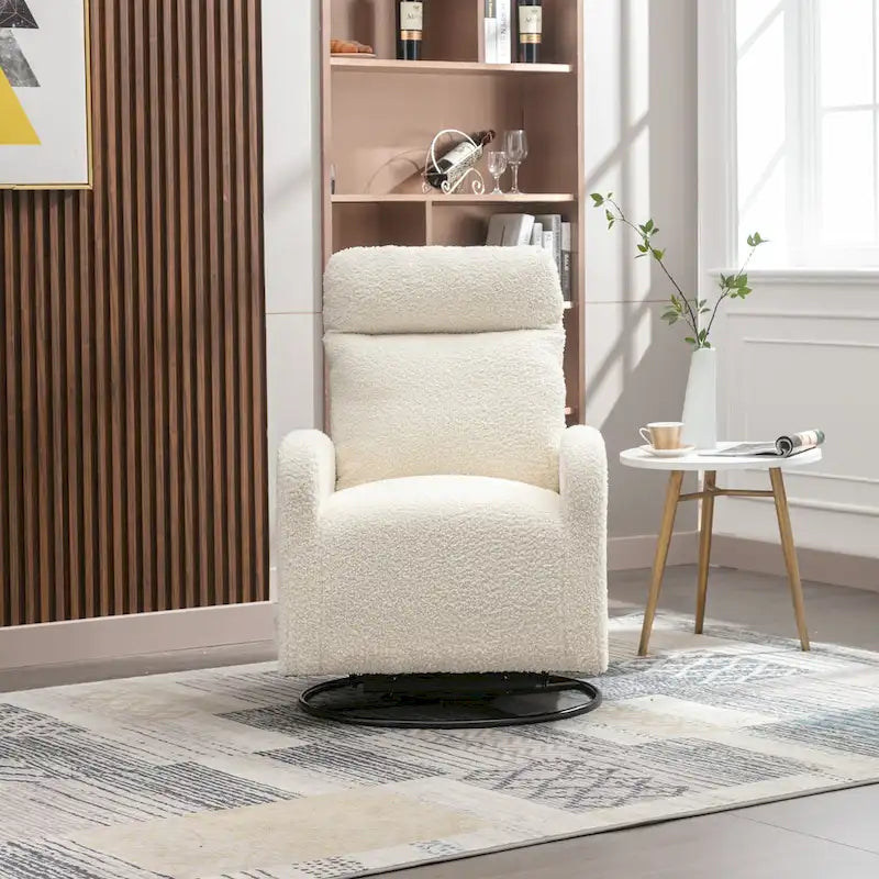 Modern Upholstered Swivel Glider Rocking Chair for Nursery
