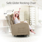Modern Upholstered Swivel Glider Rocking Chair for Nursery