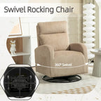 Modern Upholstered Swivel Glider Rocking Chair for Nursery