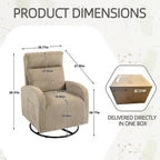 Modern Upholstered Swivel Glider Rocking Chair for Nursery