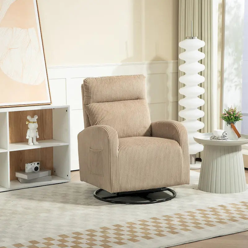 Modern Upholstered Swivel Glider Rocking Chair for Nursery