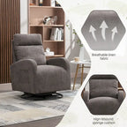 Modern Upholstered Swivel Glider Rocking Chair for Nursery