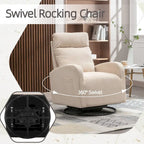 Modern Upholstered Swivel Glider Rocking Chair for Nursery